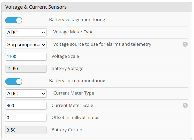 Voltage and Current Sensors: типы измерителей, масштабы и текущие показания